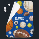 Sports Boy Custom Personalized Playful Baby Blanket<br><div class="desc">Sports Boy Custom Personalized Playful</div>
