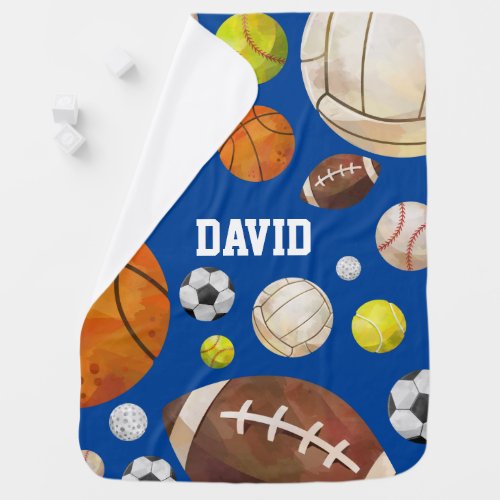 Sports Boy Custom Personalized Playful Baby Blanket