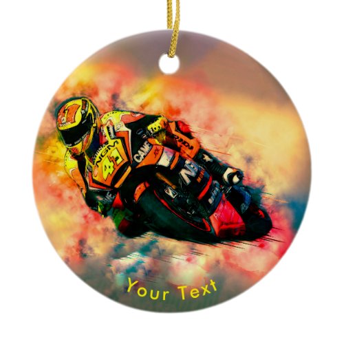 SPORTS Burning Cloud Motorcycle Racing Ceramic Ornament