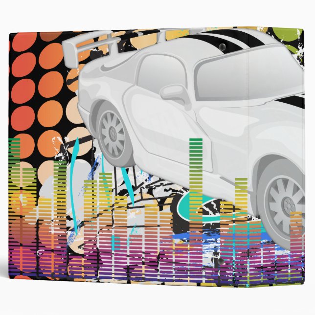 Sports Car 3 Ring Binder (Back/Spine)