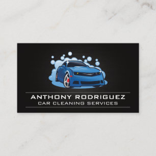 Sports Car and Bubbles Logo Business Card