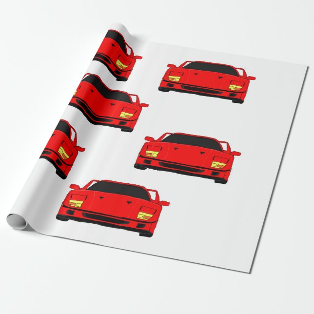 "Sports car" custom wrapping paper (Unrolled)