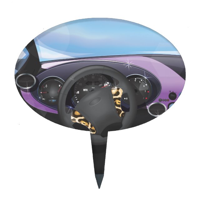 Sports Car Dashboard Cake Topper (Front)