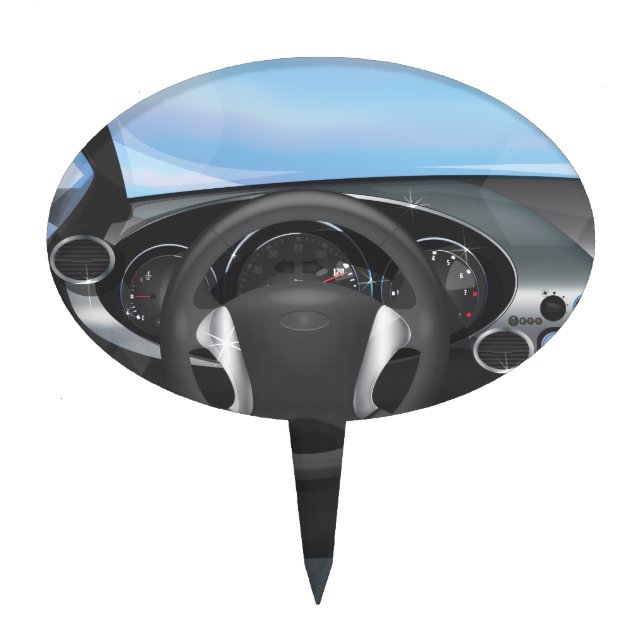 Sports Car Dashboard Cake Topper (Front)