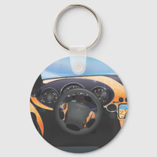 Sports Car Dashboard Keychain