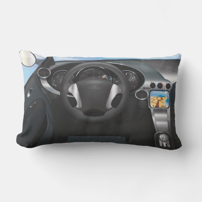 Sports Car Dashboard Lumbar Pillow (Front)