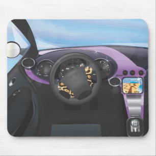 Sports Car Dashboard Mouse Pad
