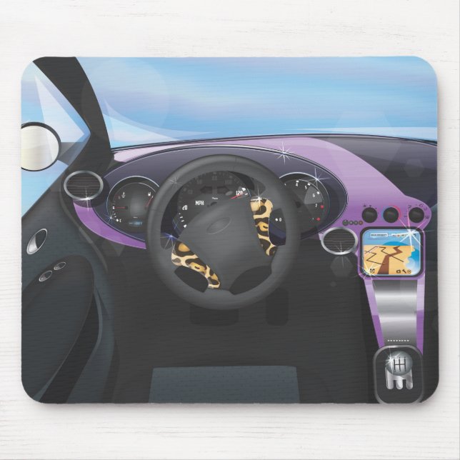 Sports Car Dashboard Mouse Pad (Front)