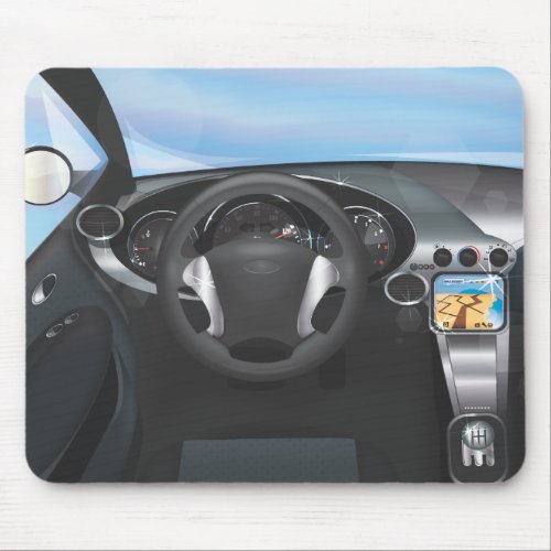 Sports Car Dashboard Mouse Pad