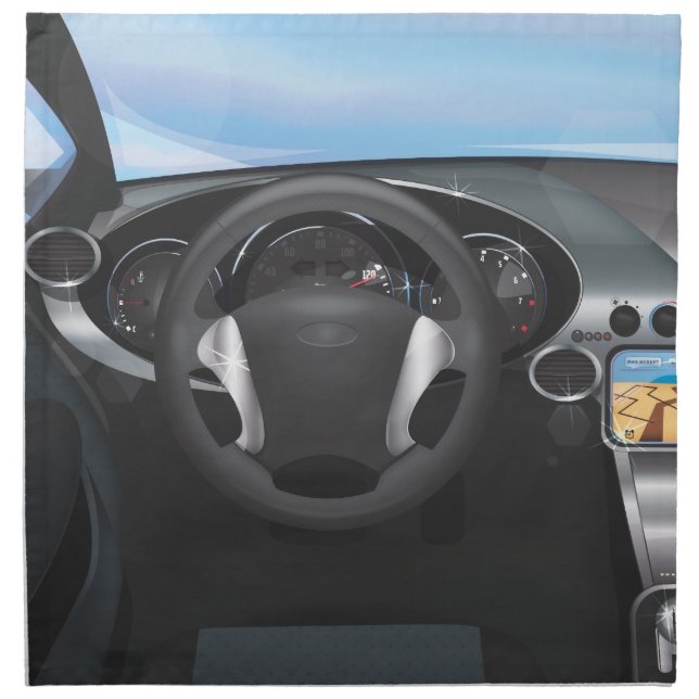 Sports Car Dashboard Napkin (Front)