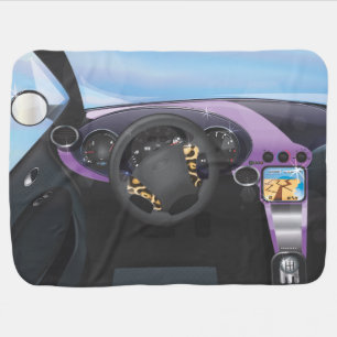 Sports Car Dashboard Receiving Blanket