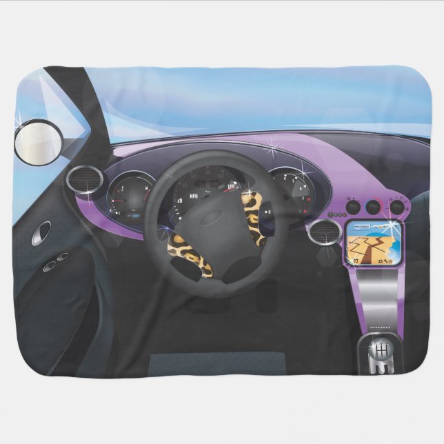 Sports Car Dashboard Receiving Blanket (Horizontal)