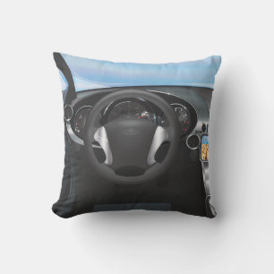 Sports Car Dashboard Throw Pillow