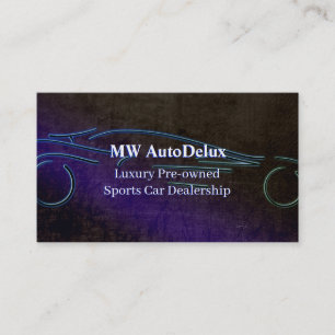 Sports Car Dealership, leather-look, stylized car Business Card