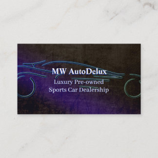 Sports Car Dealership, leather-look, stylized car Business Card