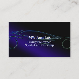 Sports Car Dealership, stylized blue logo Business Card