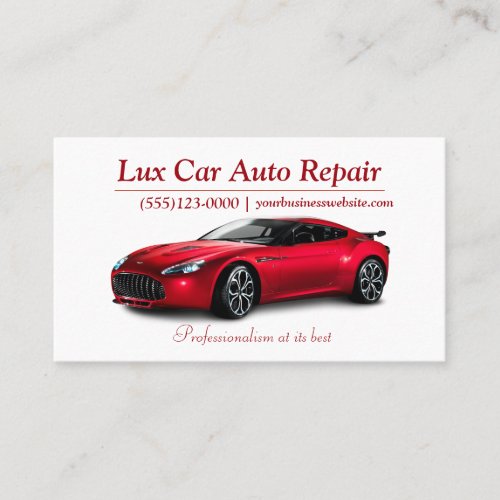 Sports Car Design Auto Repair Mechanic Business Card
