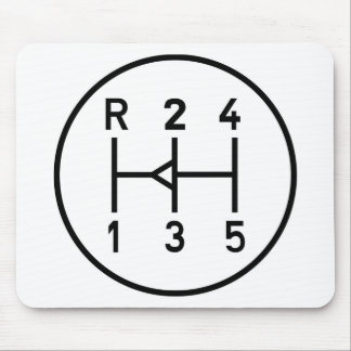 Sports car gear knob, transmission shift pattern mouse pad