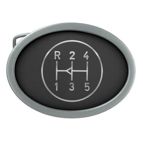 Sports car gear knob transmission shift pattern oval belt buckle