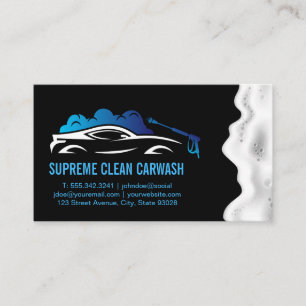 Sports Car Getting Spray Washed Soap Suds Business Card