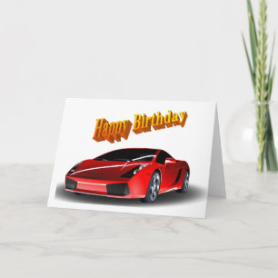 Sports Car Happy Birthday Card
