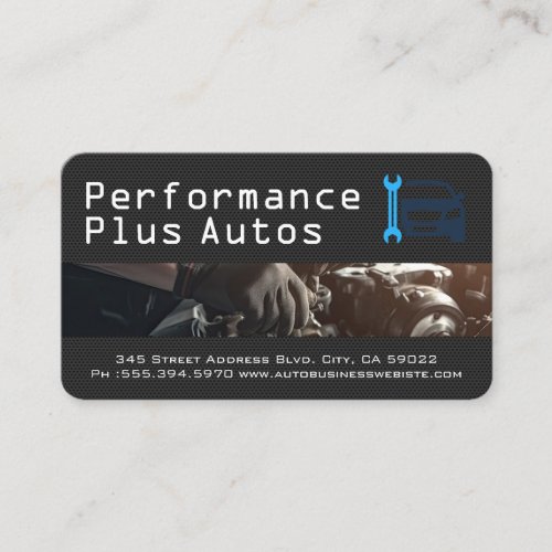 Sports Car Headlights | Performance Shop Mechanic Business Card