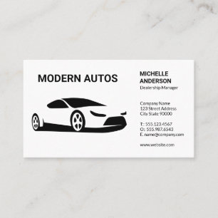 Sports Car Illustration Auto Services Business Card