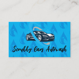 Sports Car Illustration Auto Wash Pattern Business Card