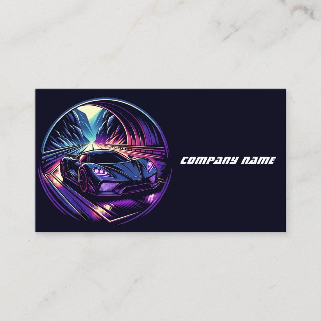 Sports Car in a Tunnel Business Card (Front)