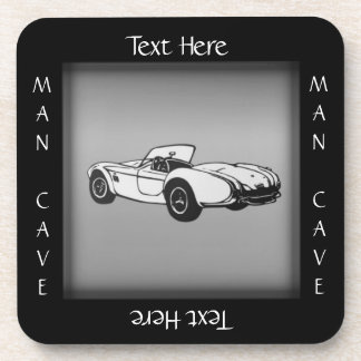 Sports Car Man Cave Coaster Custom Text