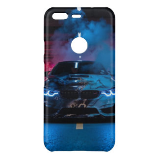 Sports Car Phone Case – Neon Blue Red Smoke Muscle