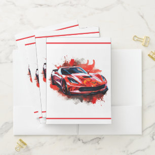 Sports Car Pocket Folder