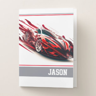 Sports Car Pocket Folder
