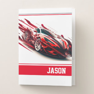 Sports Car Pocket Folder