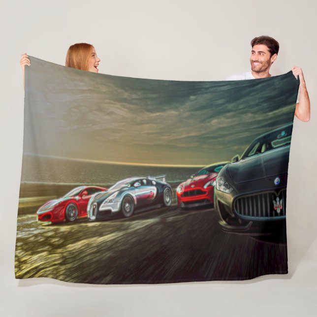 Sports Car Racing Acrylic Art Fleece Blanket (In Situ)