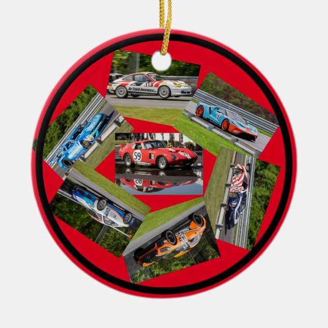 Sports Car Racing Ceramic Ornament (Front)