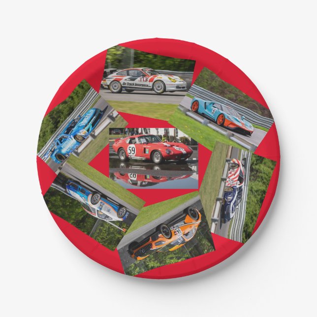 Sports Car Racing Paper Plates (Front)