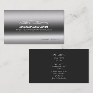 Sports Car Sales and Repairs, line art logo Business Card