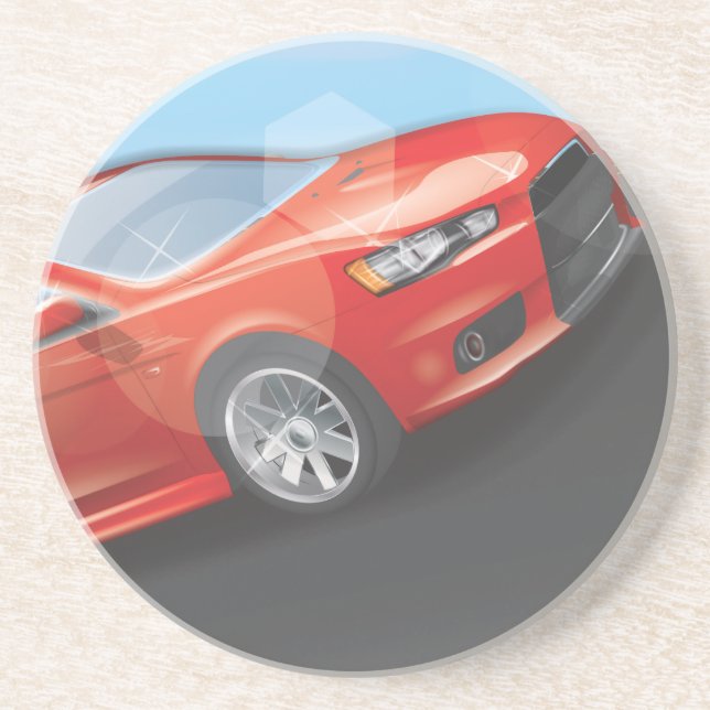 Sports Car Sandstone Coaster (Front)