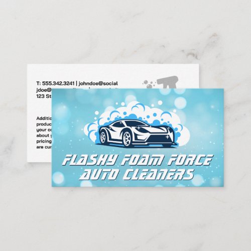 Sports Car  Soap Bubbles  Auto Services Business Card