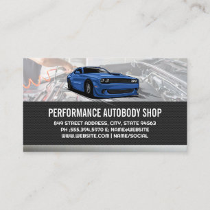 Sports Car Vehicle Mechanic Services Business Card
