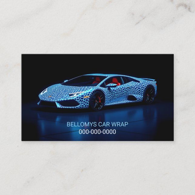 Sports Car Wrap Service Business Card (Front)