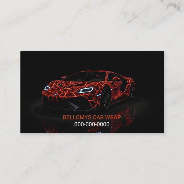 Sports Car Wrap Service Business Card (Front)