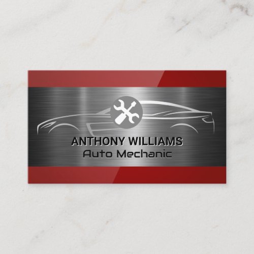 Sports Car  Wrench Screw Driver Business Card