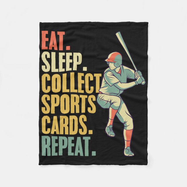 Sports Card Collecting Basketball Baseball Card Co Fleece Blanket (Front)