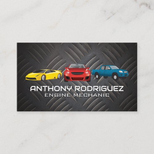 Sports Cars  Trucks  Auto Mechanic Services Business Card