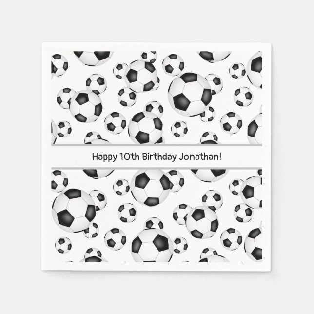 sports celebration soccer balls pattern  napkins (Front)