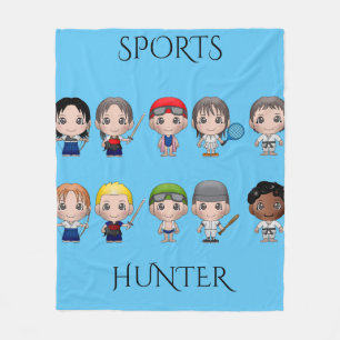 SPORTS CHILDS FLEECE BLANKET PERSONALIZED.