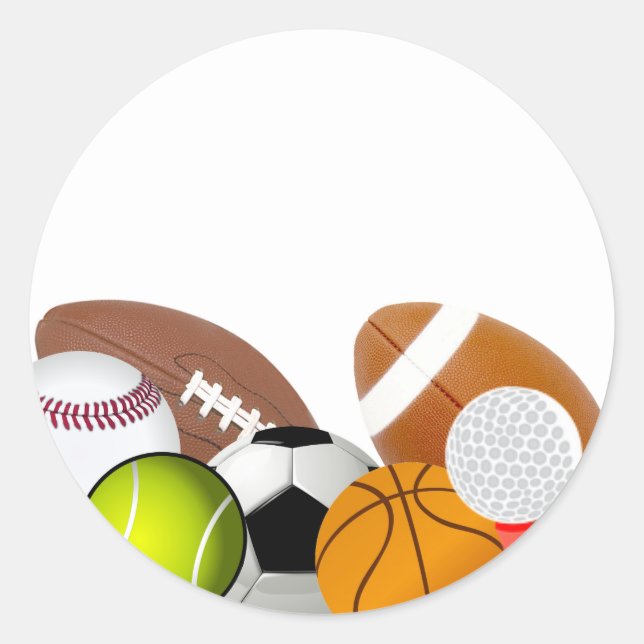 Sports  classic round sticker (Front)