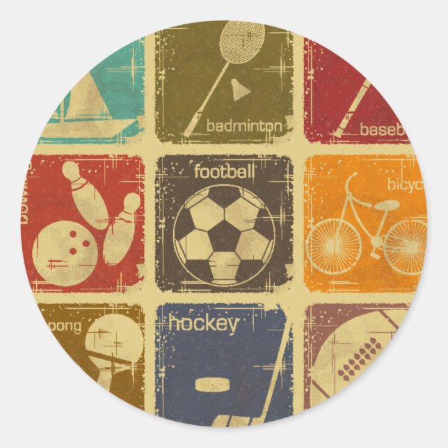 Sports Classic Round Sticker (Front)